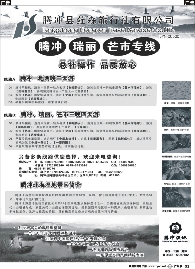 b093 云南腾冲荭森旅行社有限公司