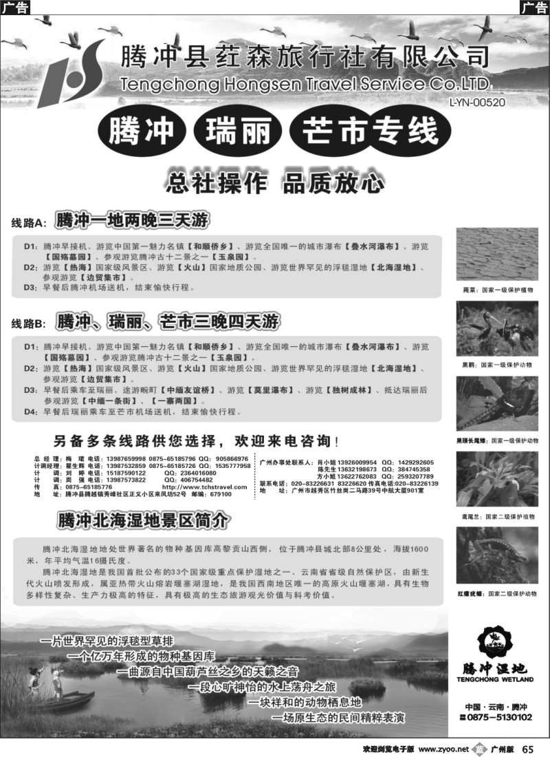 b065 云南腾冲荭森旅行社有限公司