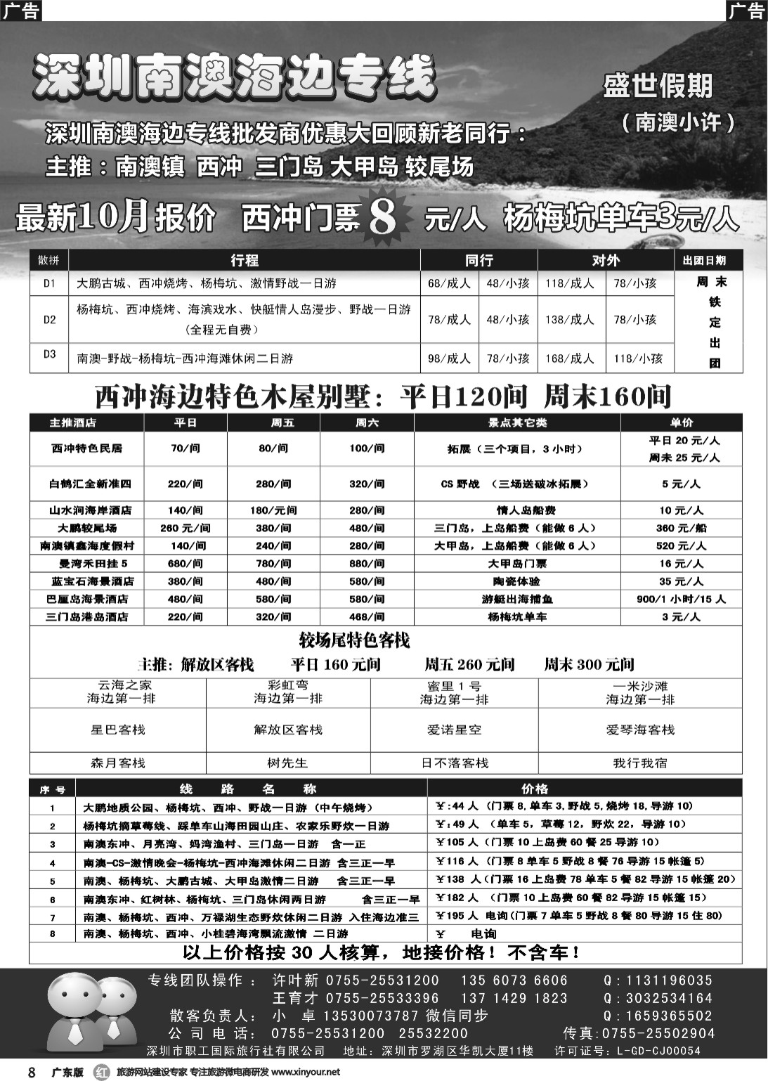 r008 南澳-西冲-三门岛--较场尾 最新计划-南澳小许