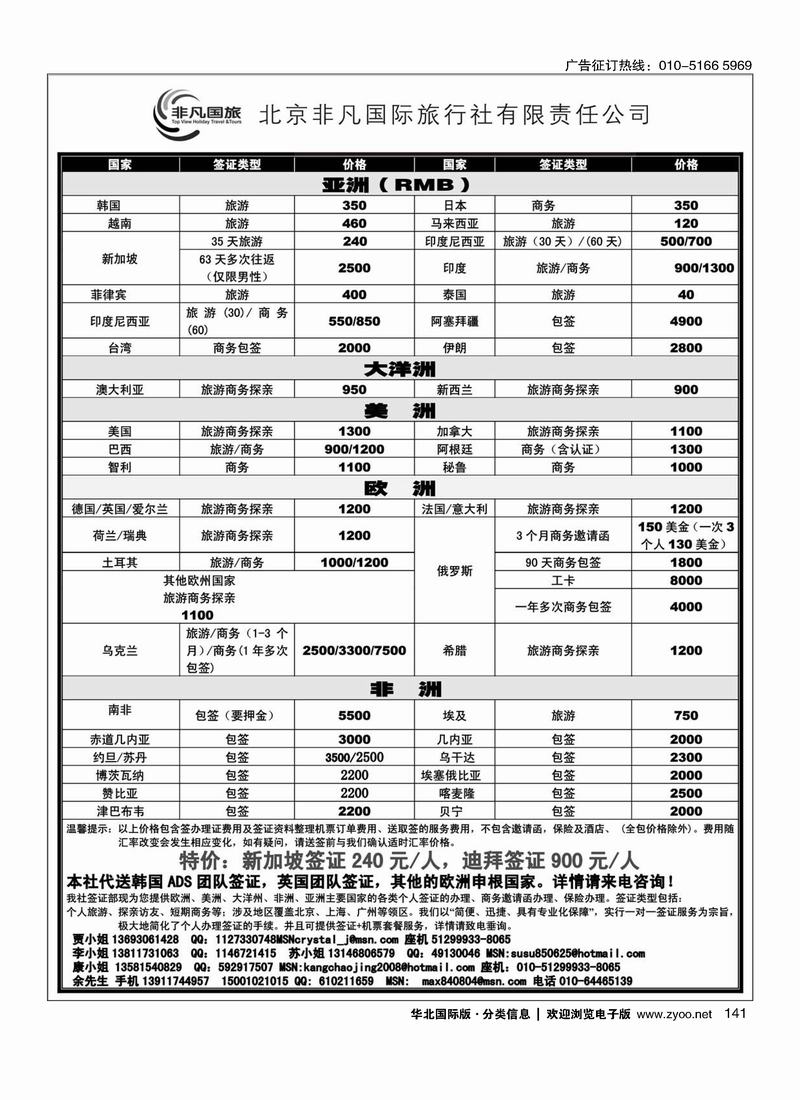 非凡国旅签证部141