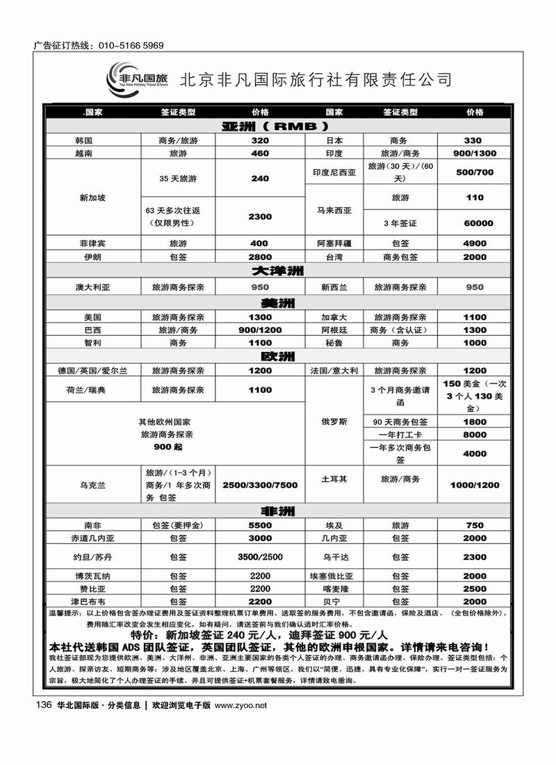非凡国旅签证部136