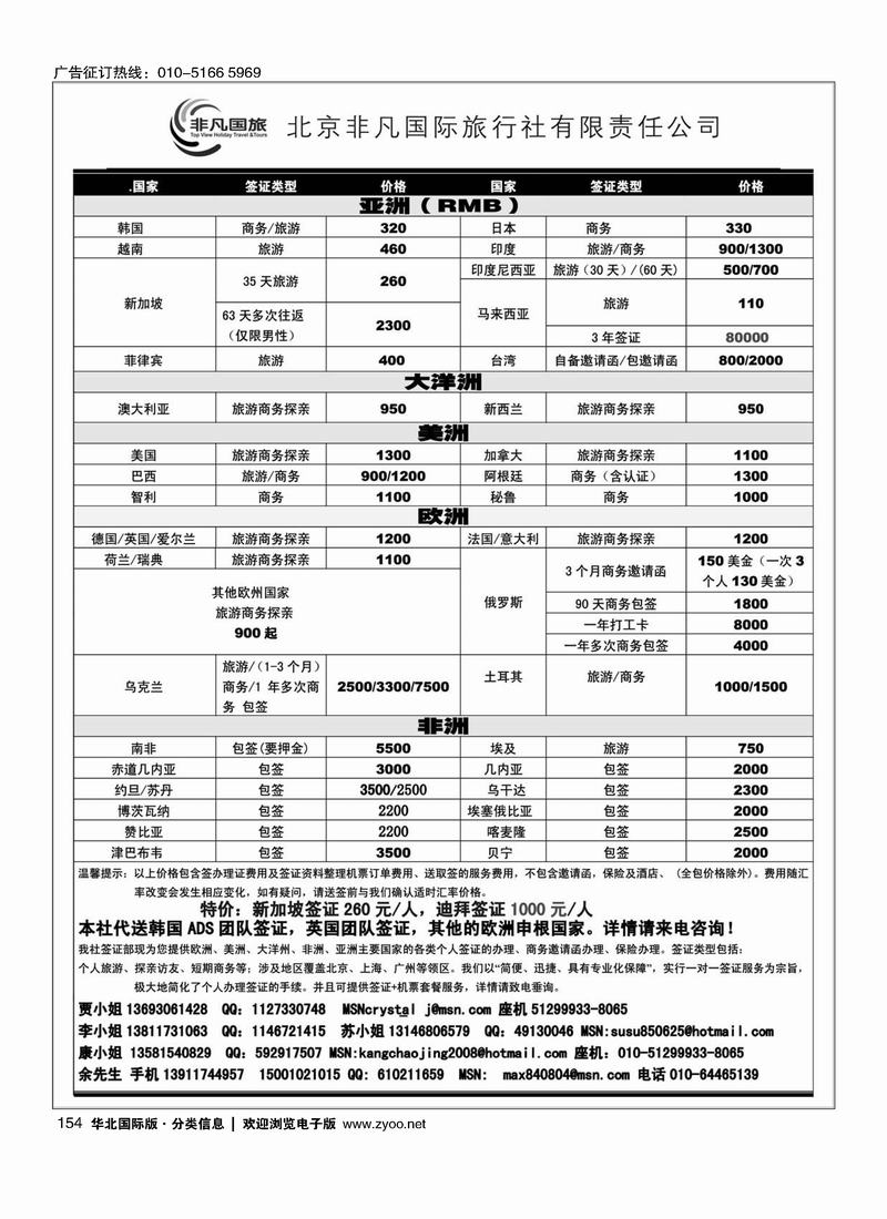 非凡国旅签证部