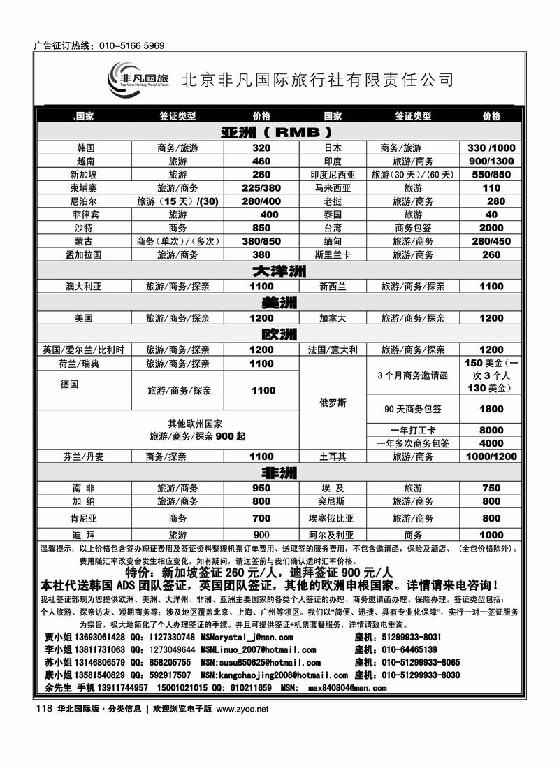 非凡国旅签证部118