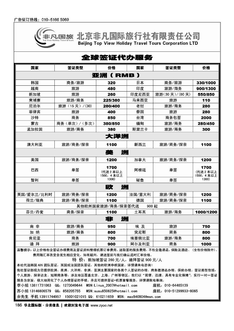 非凡国旅签证部