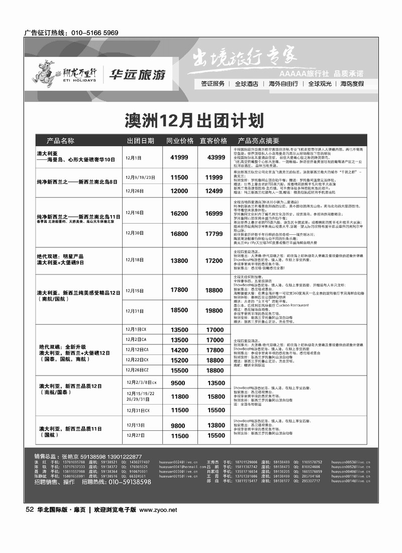 翔龙万里行-华远国际旅游有限公司：澳州、非、美州、欧1
