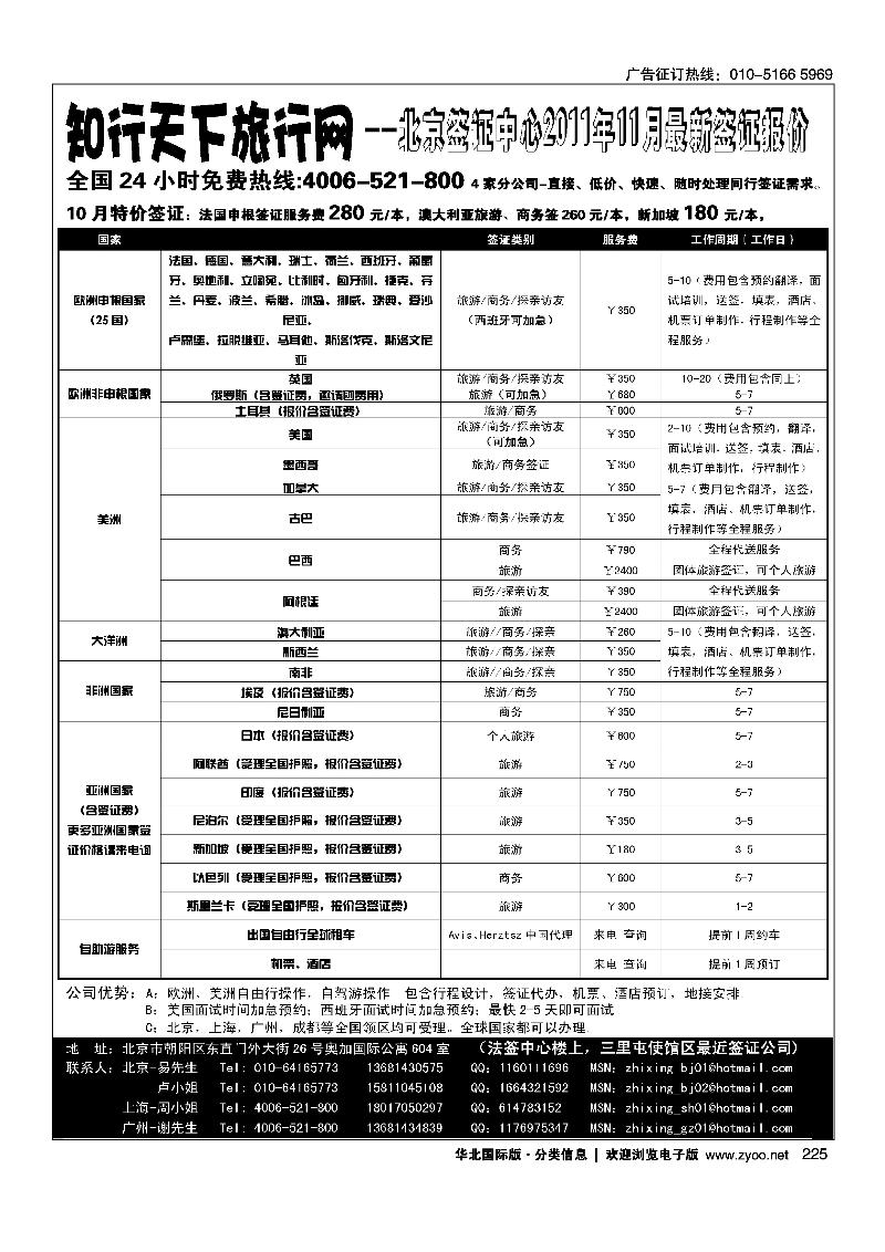 中北国旅·特价签证系列