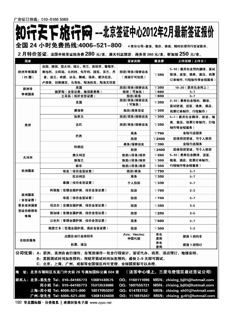 中北国旅·特价签证系列0