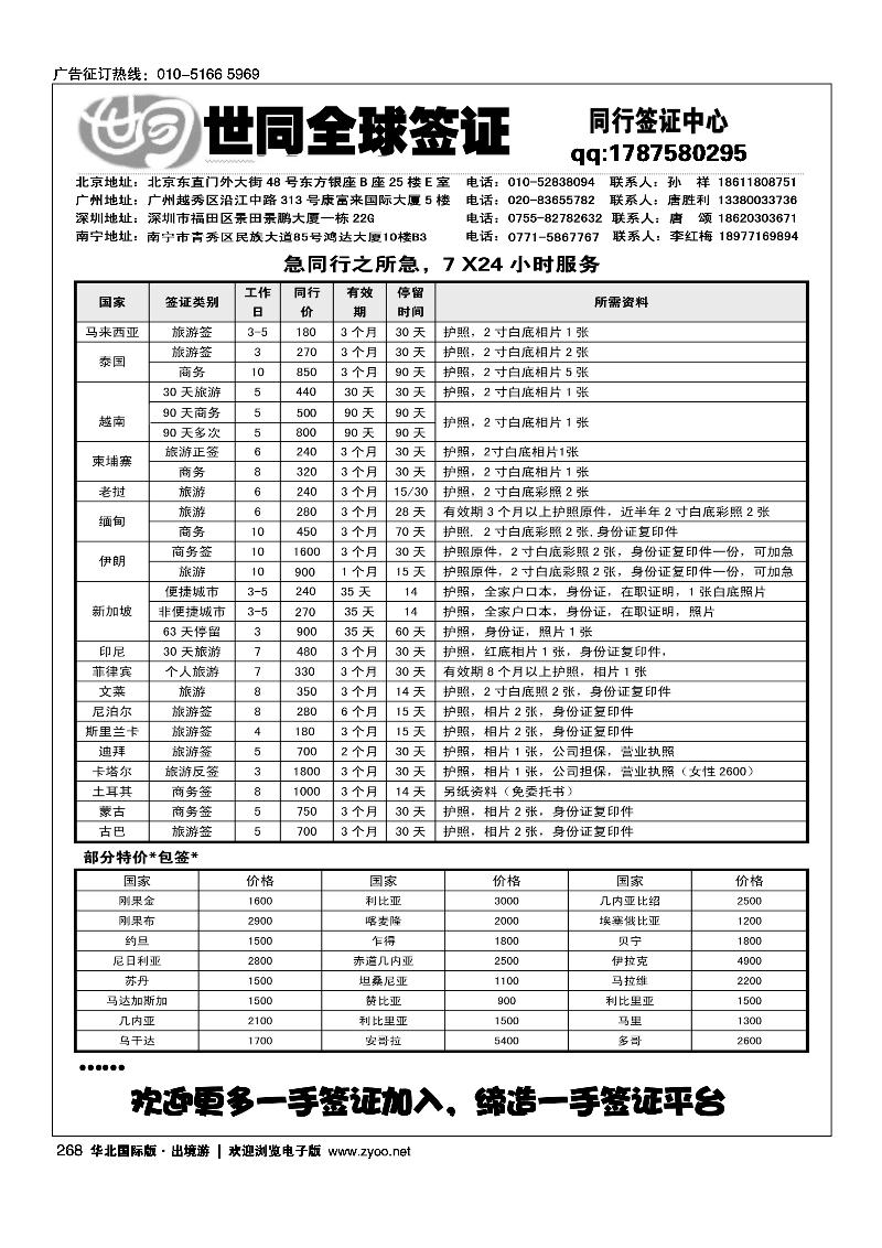 世同签证（7x24小时服务）