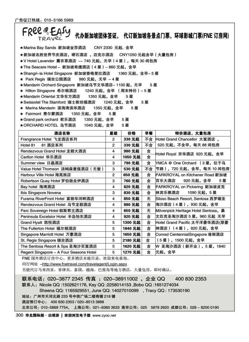 300 FNE--Travel新加坡签证景点门票