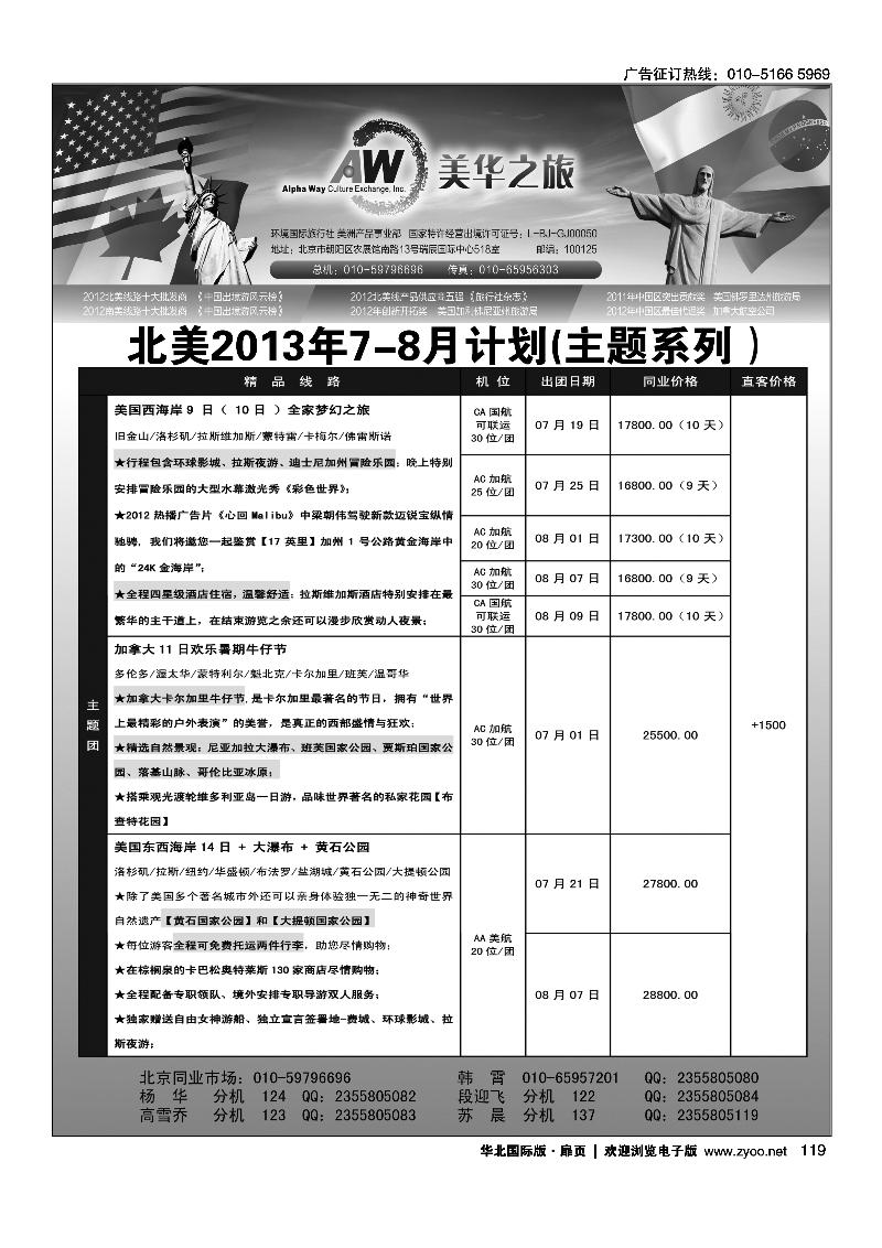 119123环境国旅美洲中心·美华之旅1