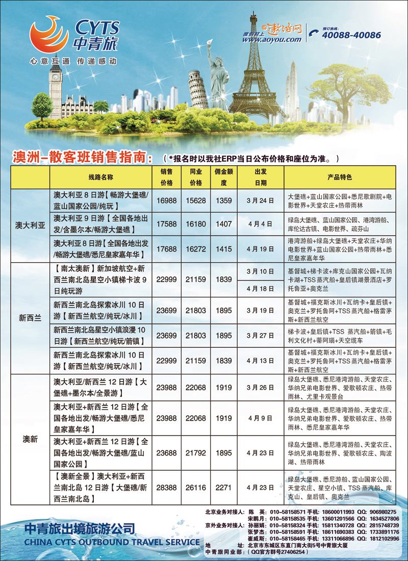 彩56-61中青旅5（澳洲）