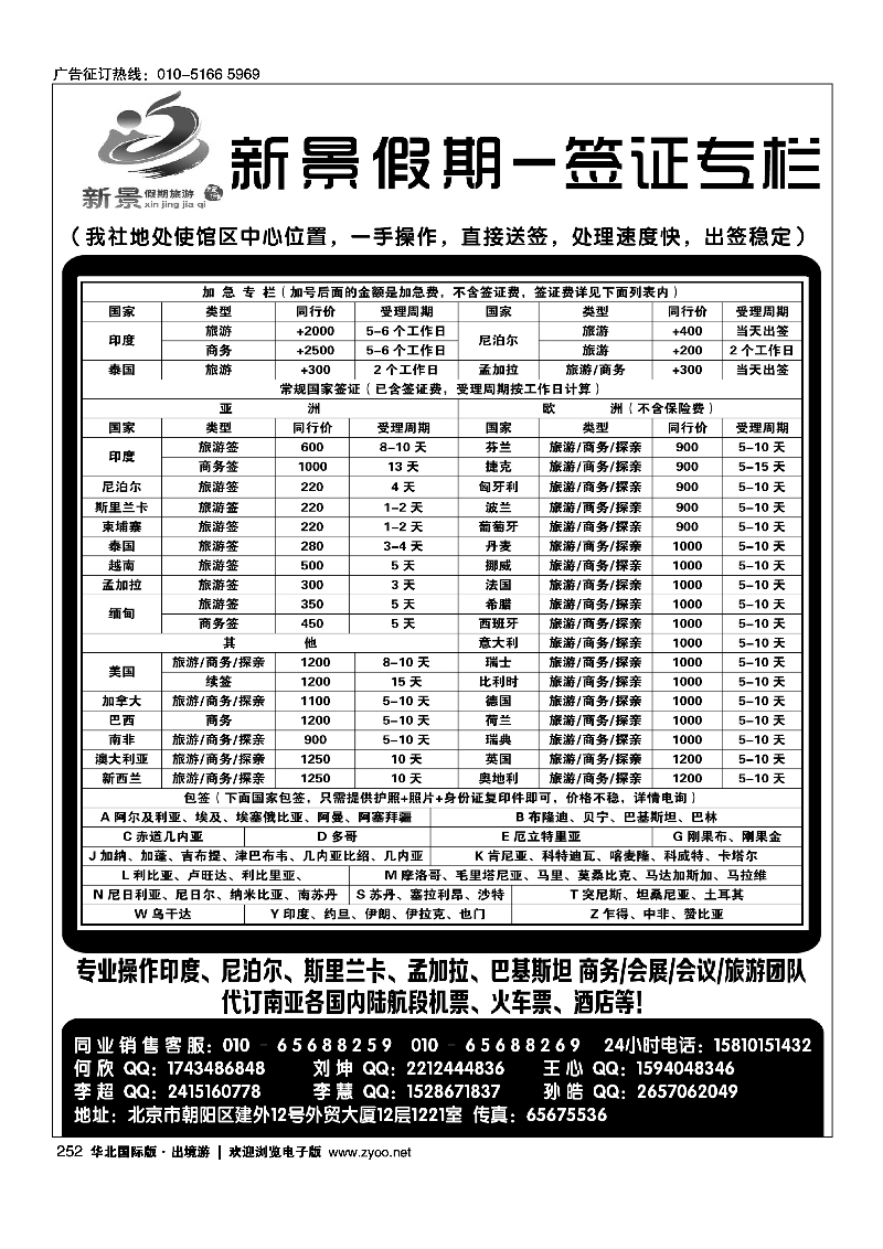 黑252新景假期-签证