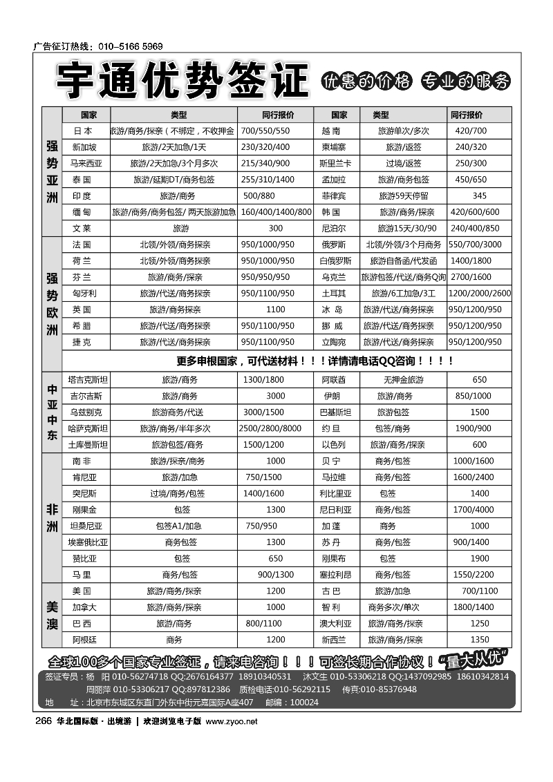 266宇通签证