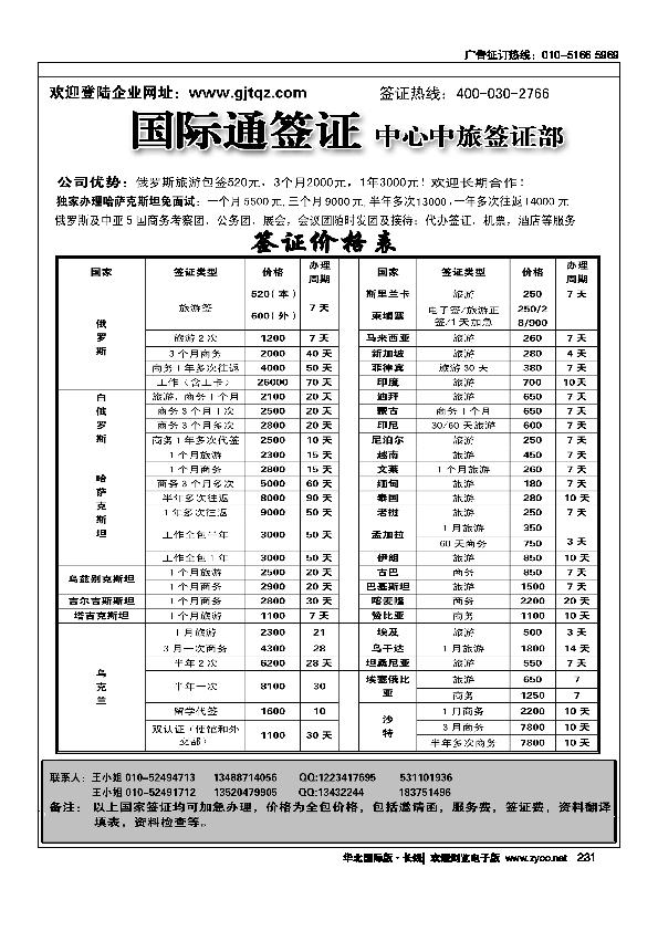 国际通签证—中旅签证部231
