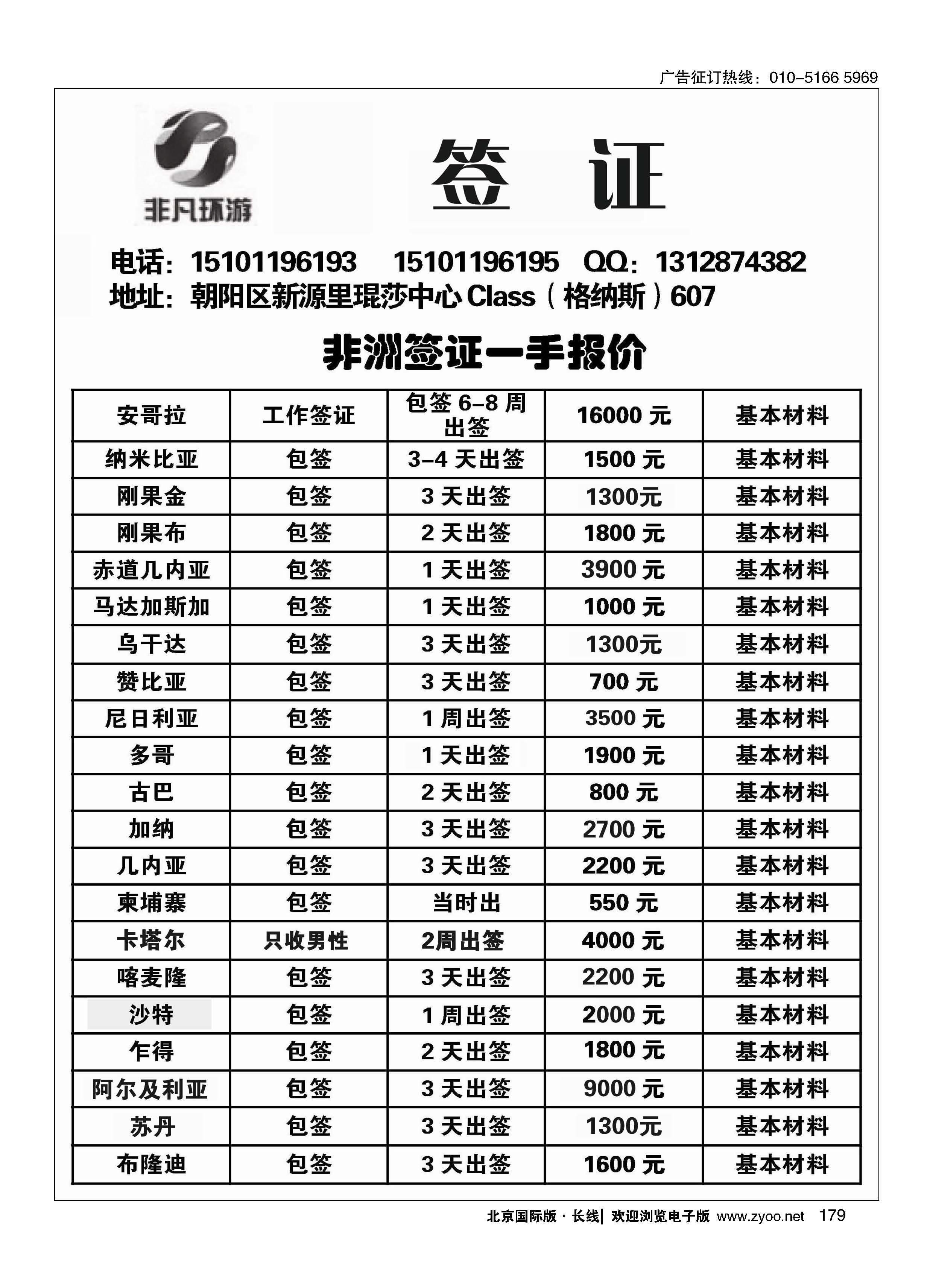 179非凡环游签证