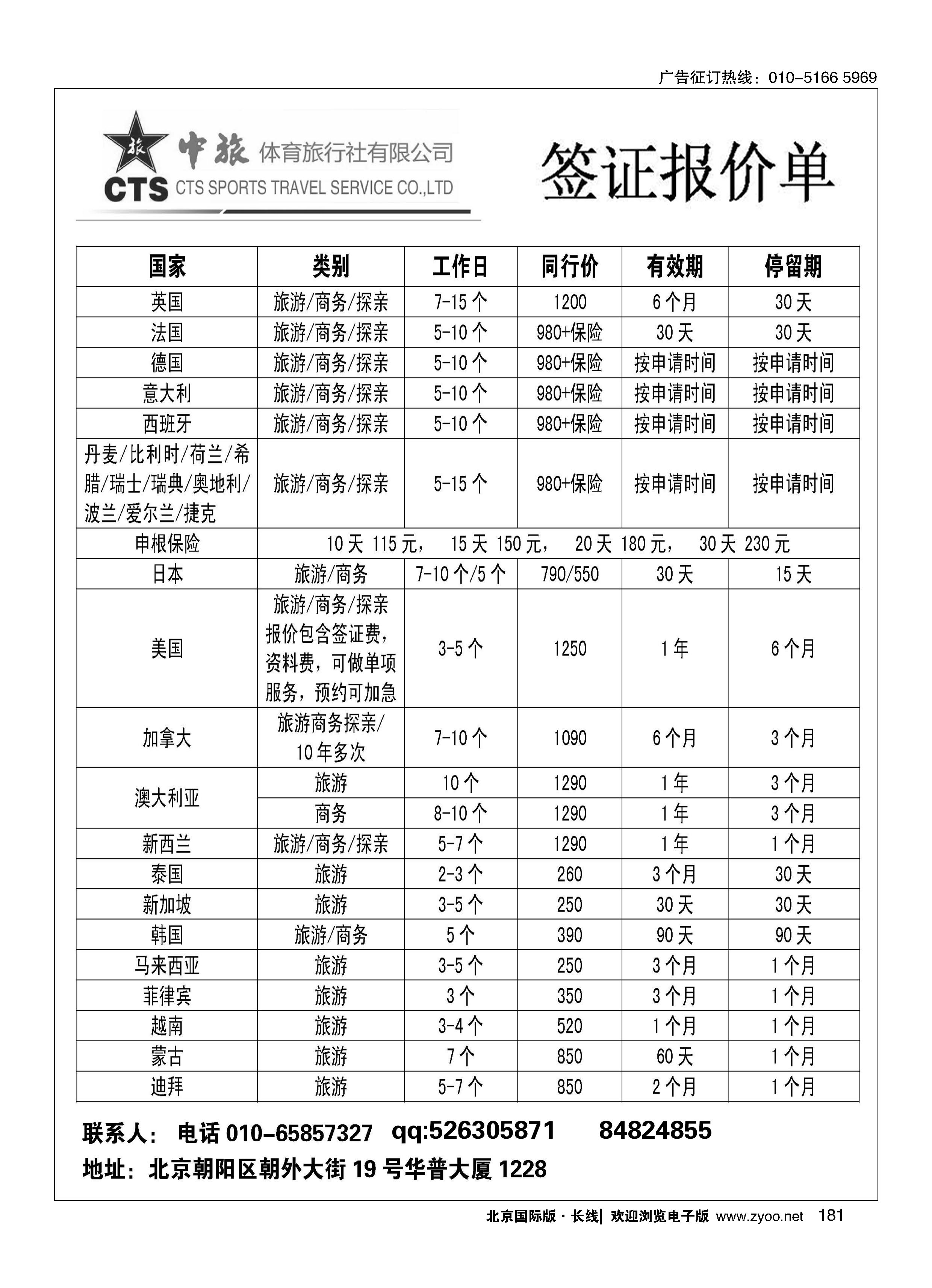 181中旅签证