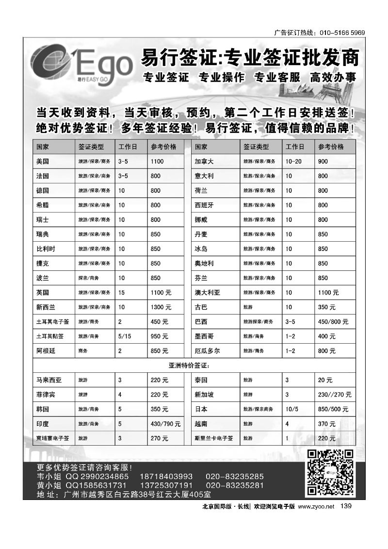 139易行签证-同业签证批发