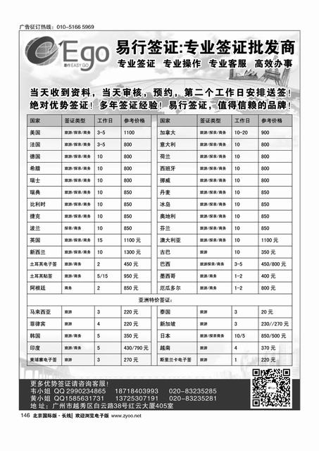 146易行签证-同业签证批发