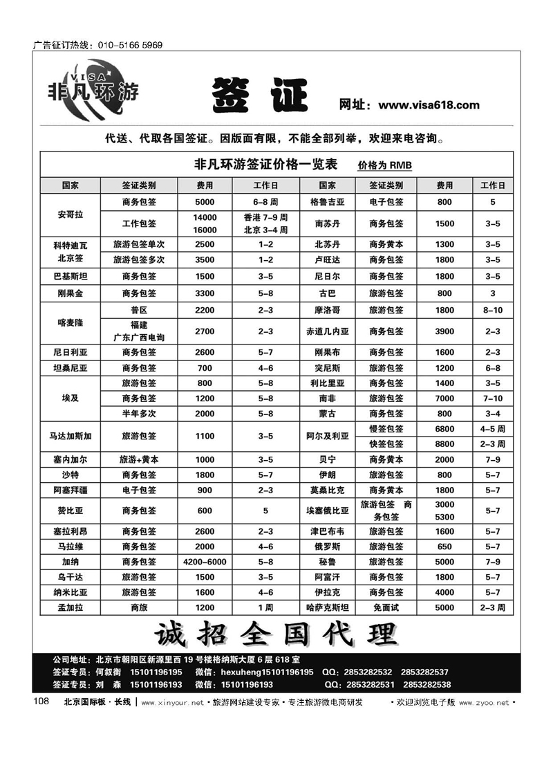 108非凡环游签证