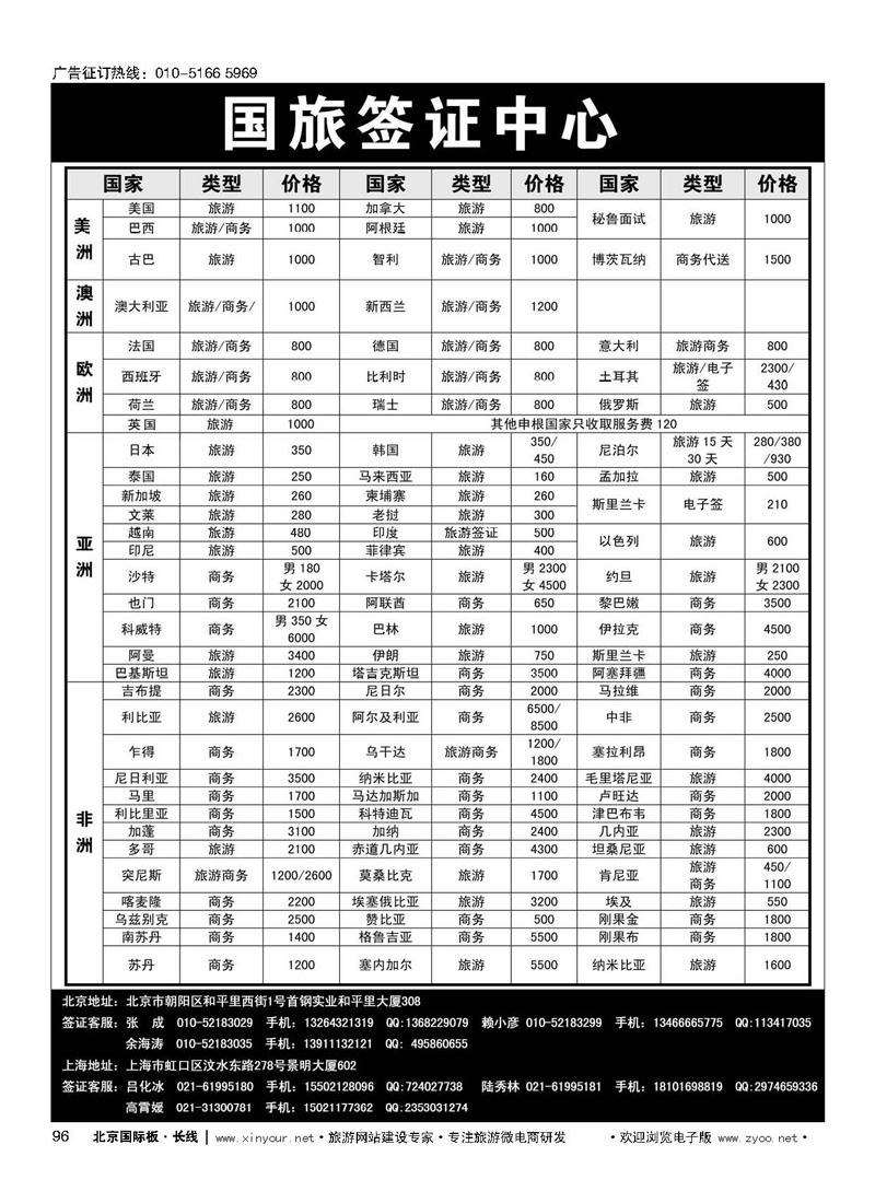 96国旅签证中心
