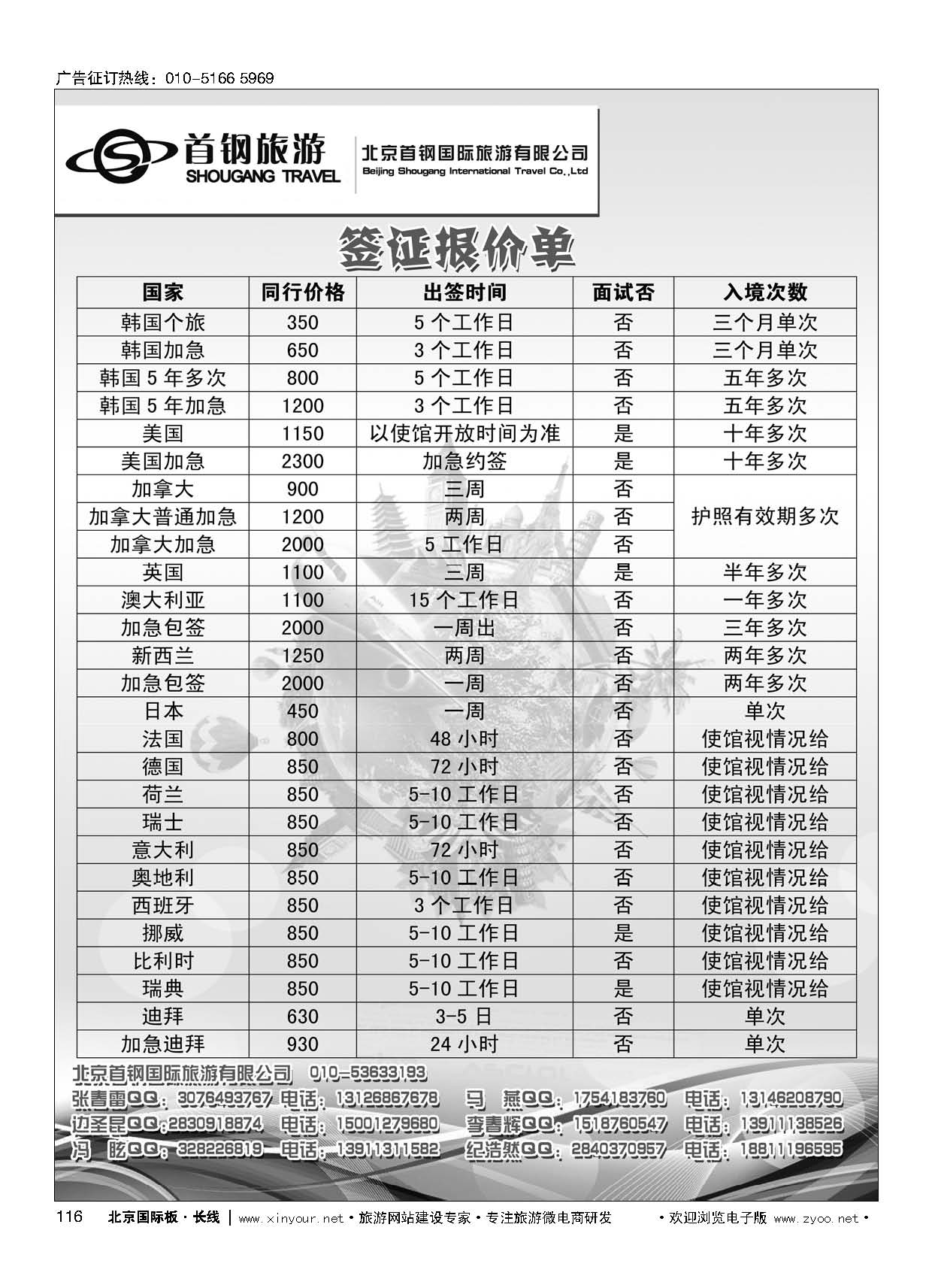 116首钢签证中心
