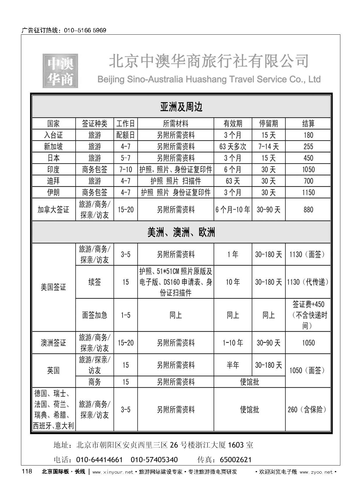 118北京中澳华商旅行社？专业签证特价批发商