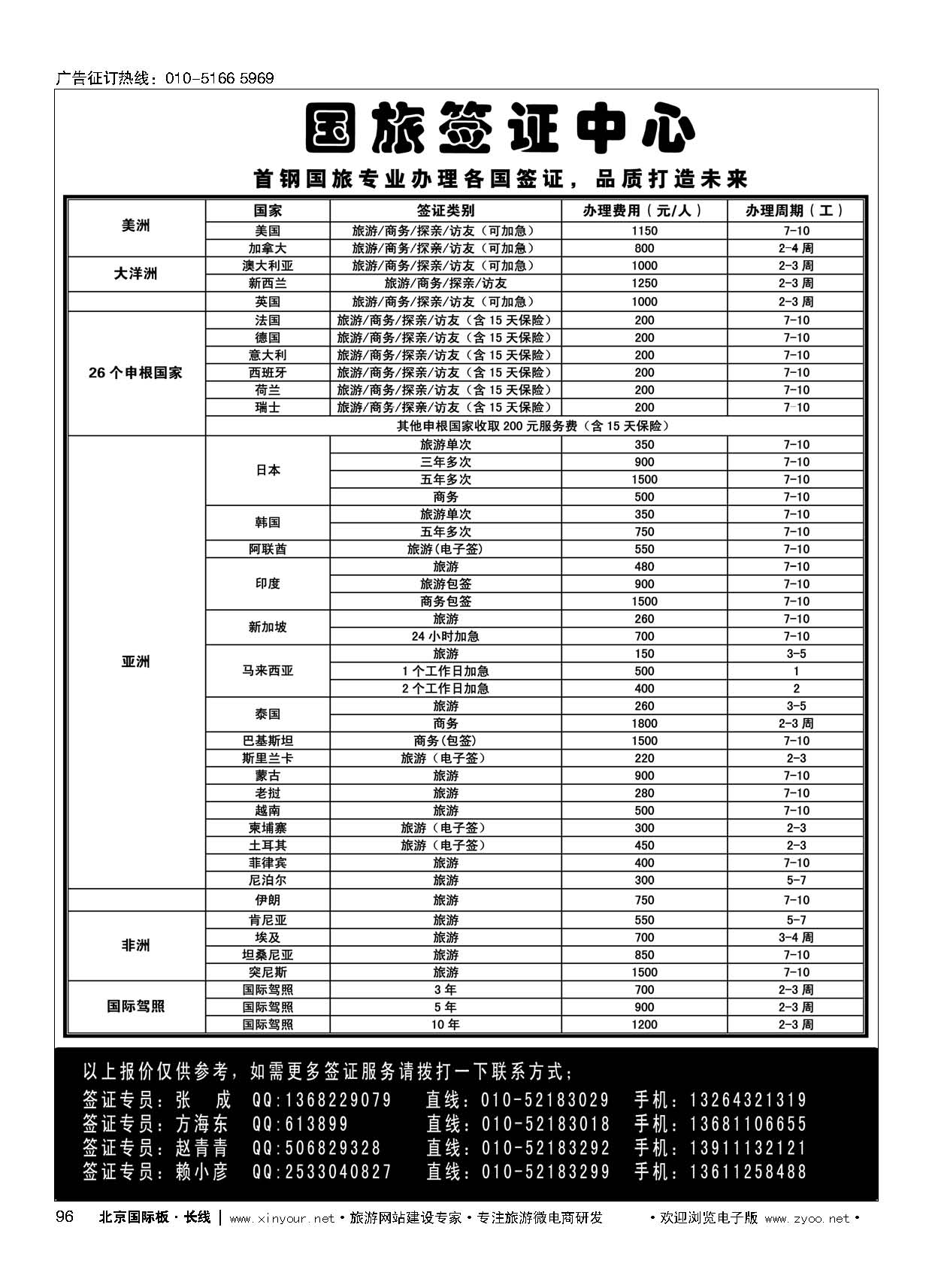 96国旅签证中心