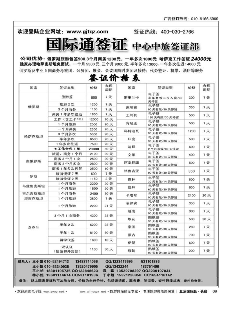 69国际通签证—中旅签证部