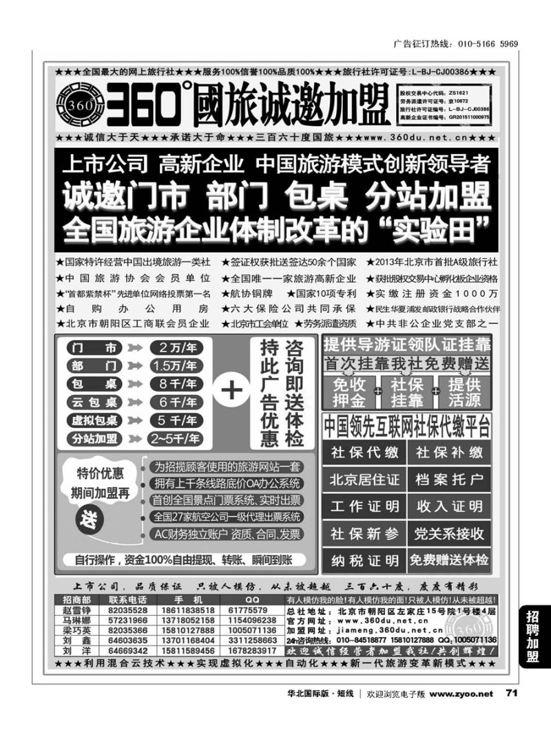 71360°国旅包部门、包桌、虚拟包桌、分站加盟