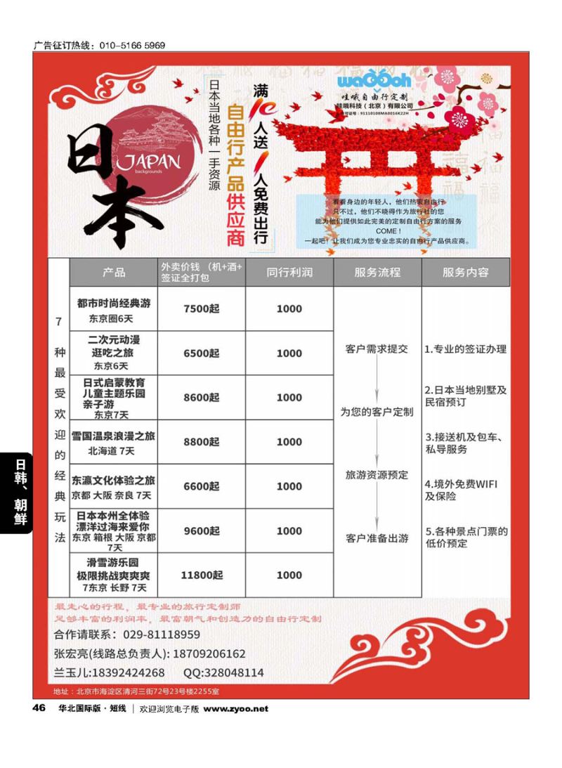 46哇哦自由行定制-日本