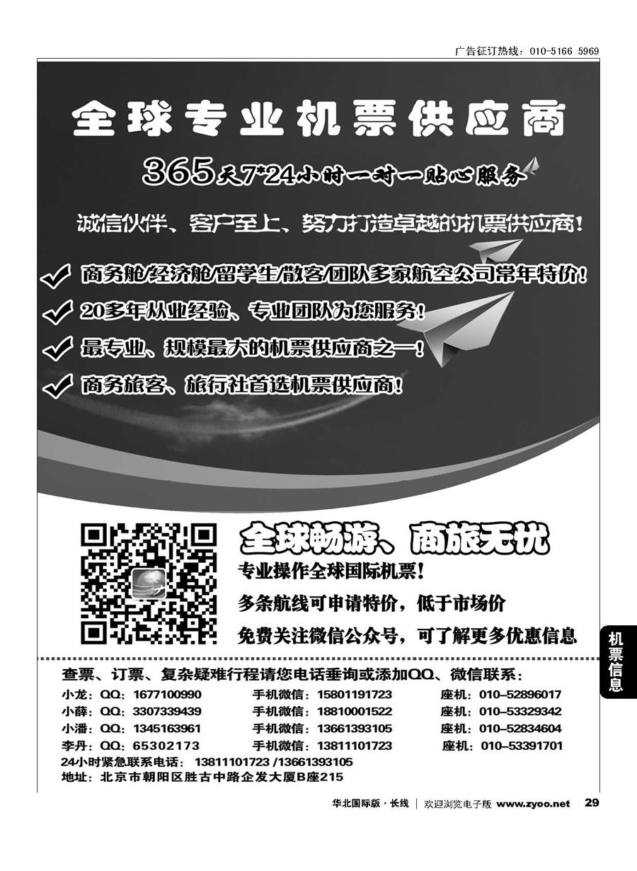 29全球专业机票供应商