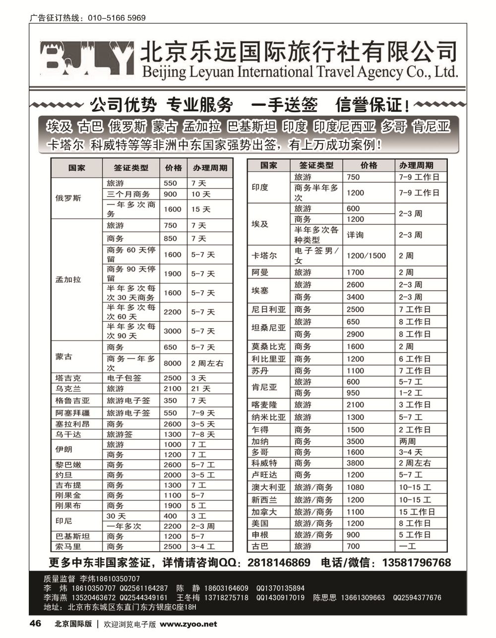 46非洲 中东签证 李炜