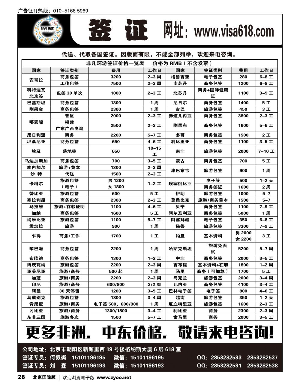 28非凡环游签证