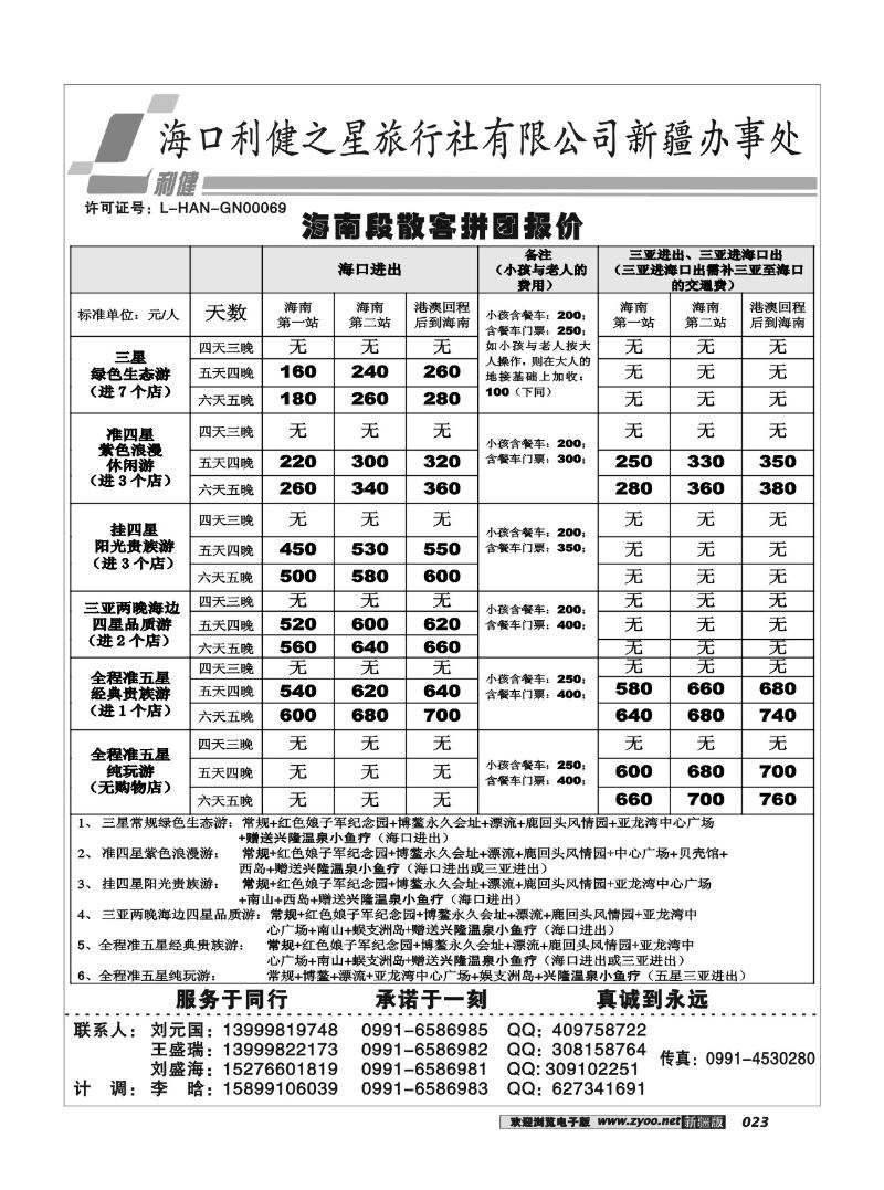 海口利建之星旅行社新疆办23