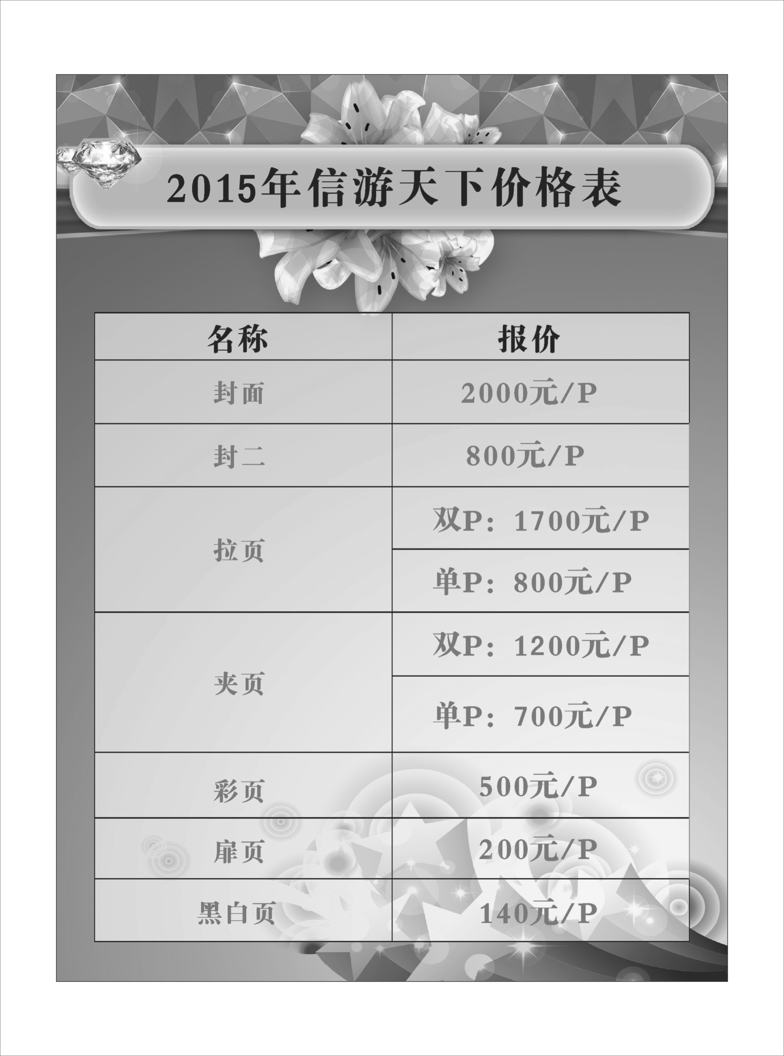 《信游天下》新疆版 价格表红版扉一