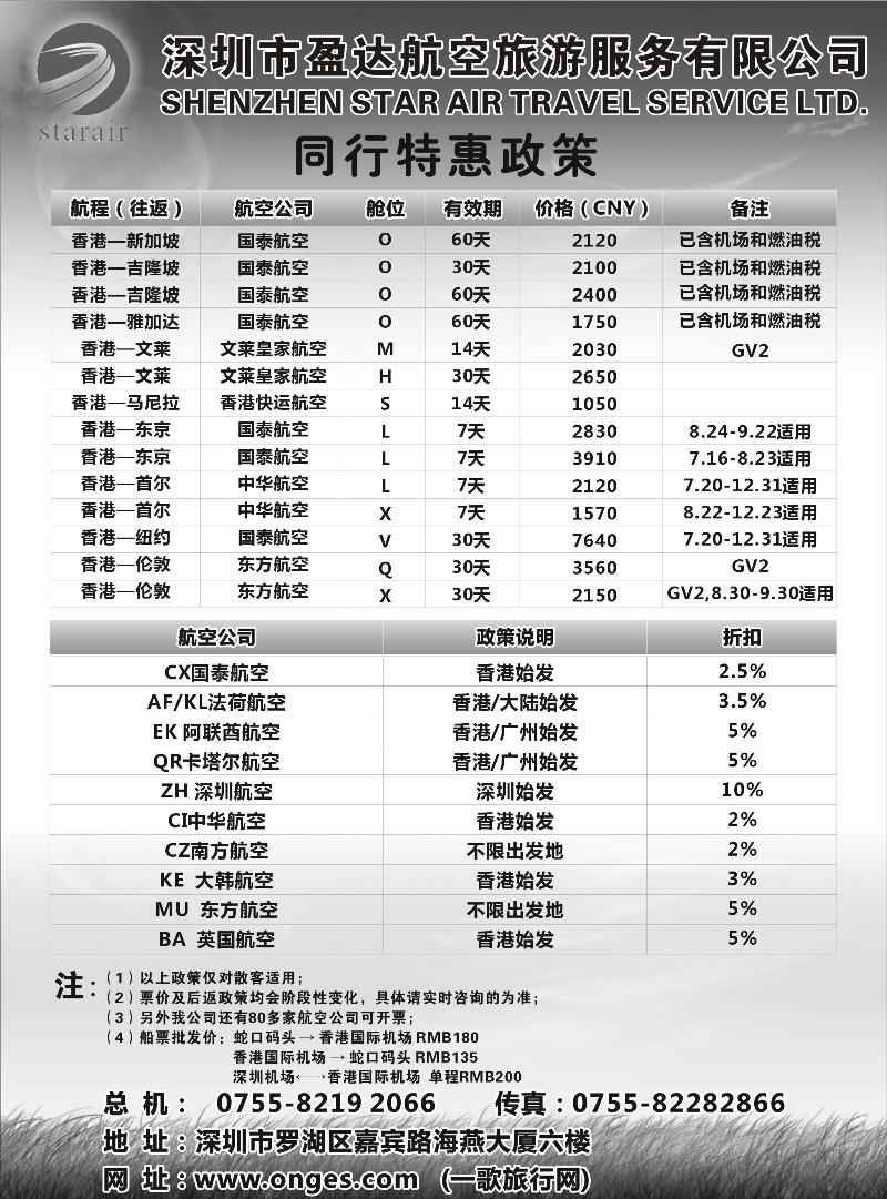 盈达航空旅游——国际机票