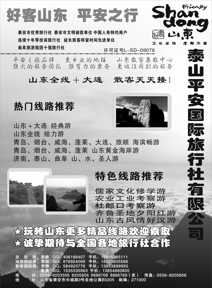 泰山平安国际旅行社有限公司
