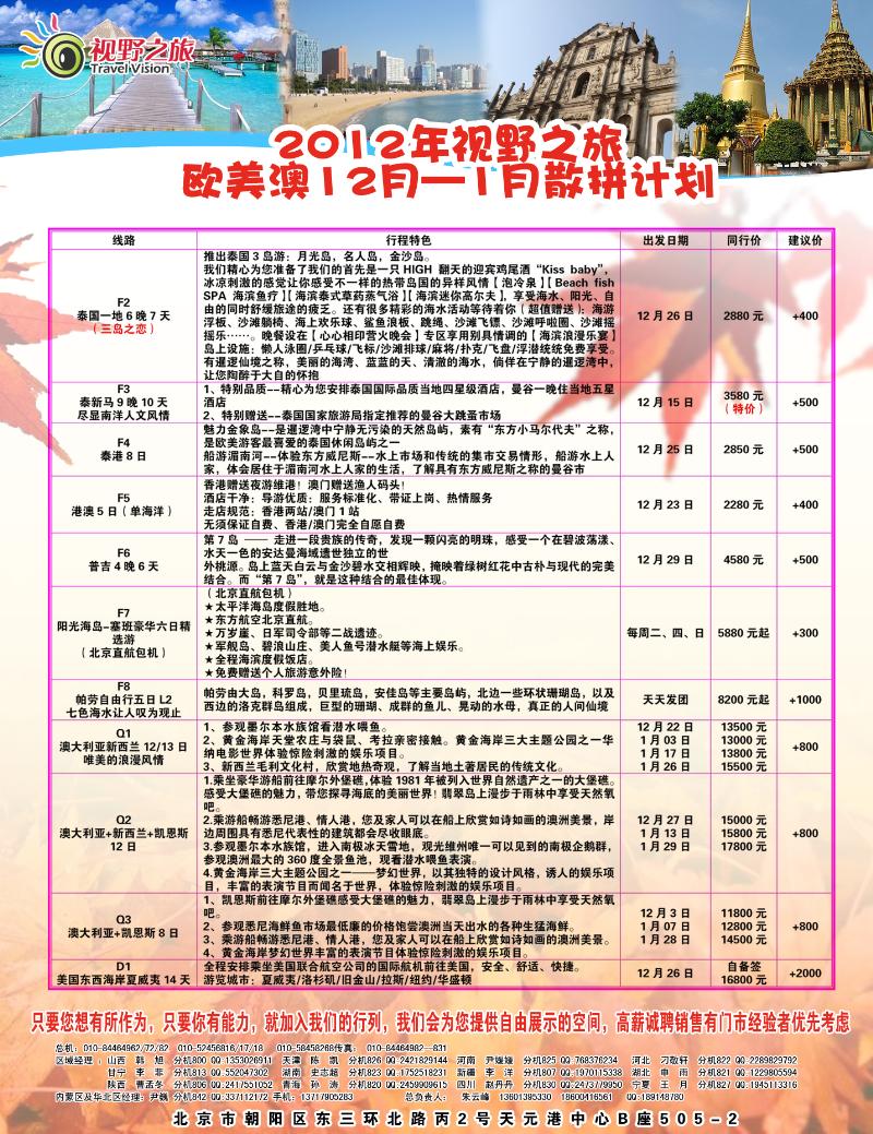视野之旅散拼计划 2