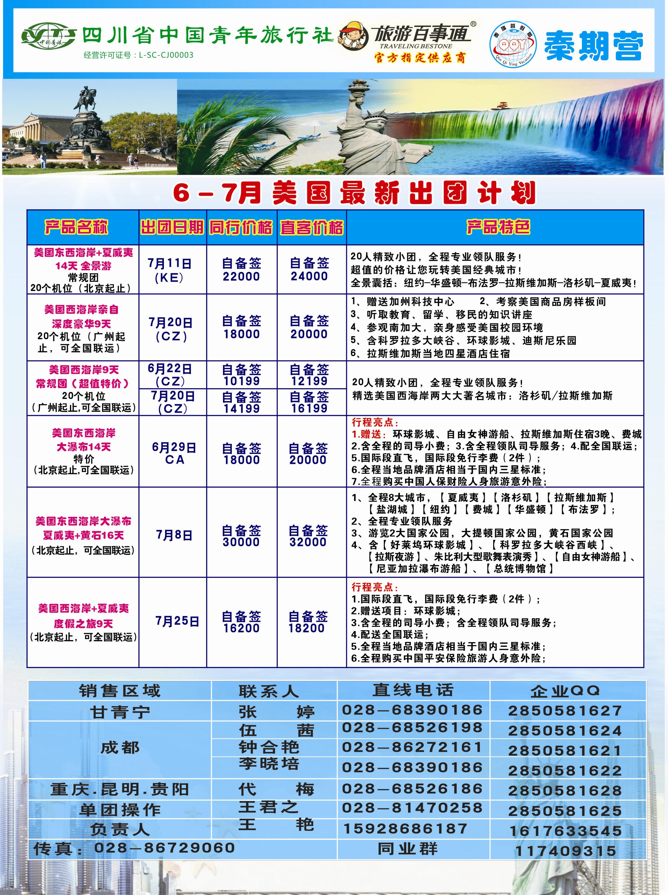 K蓝彩08      四川省中国青年旅行社—美国，俄罗斯，北欧3