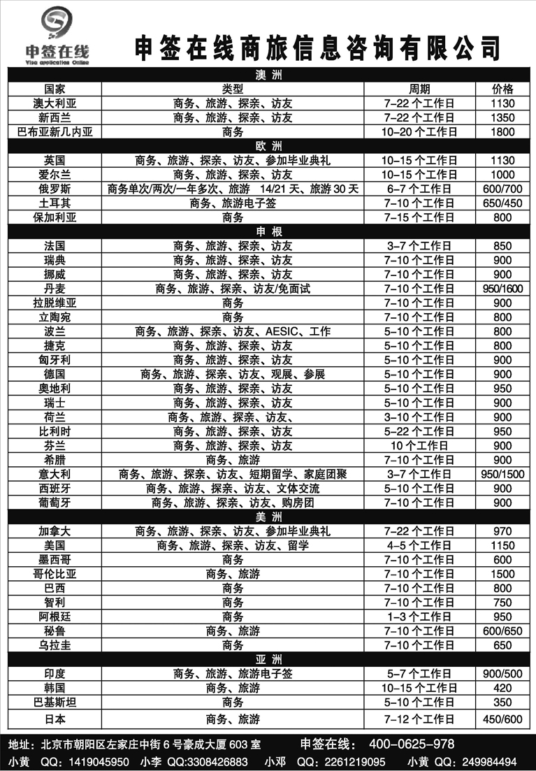 H蓝扉03       申签在线 一手签证  超低价格   全国收客