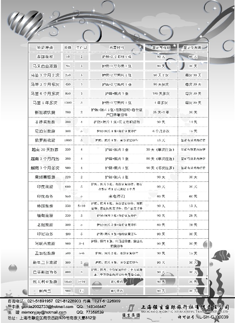 h25 上海强生国旅东南亚签证