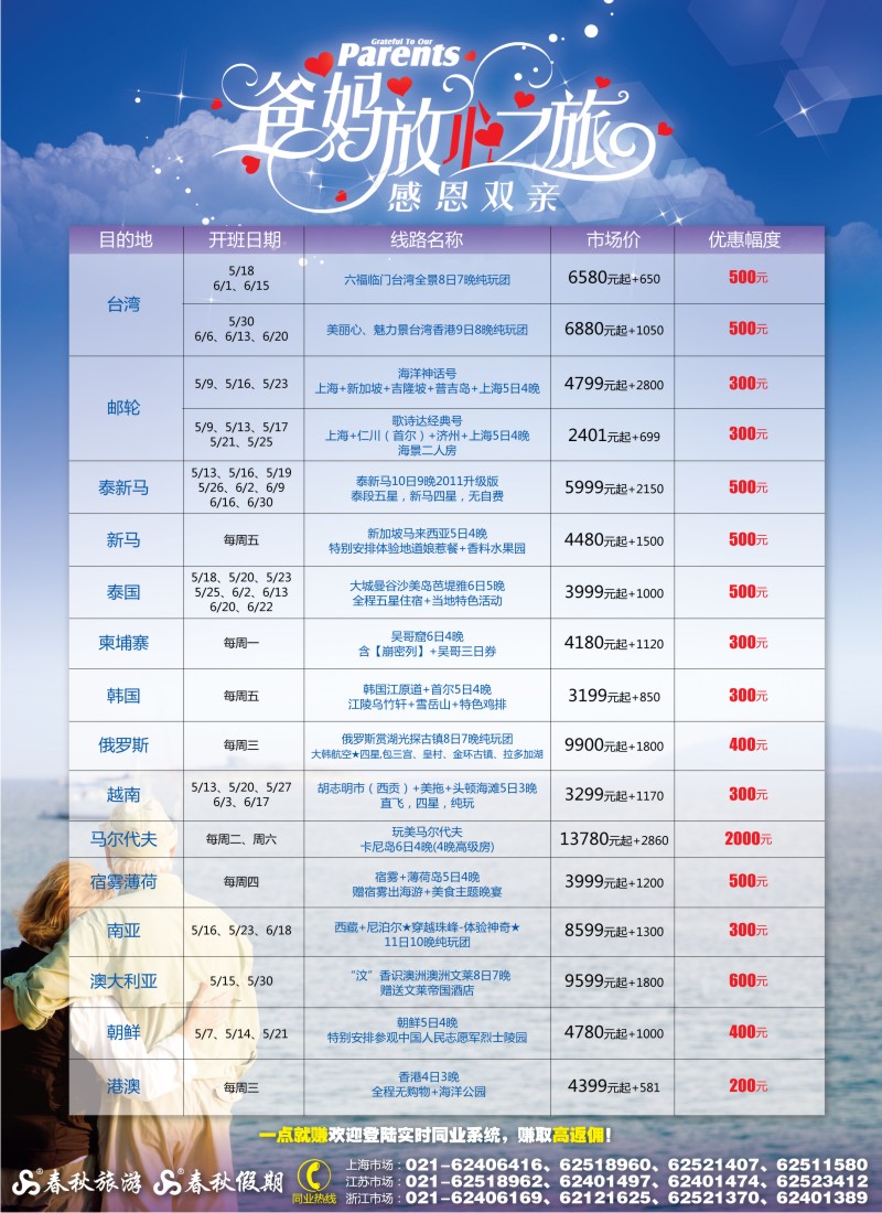 b封二 春秋假期——感恩双亲·爸妈放心之旅
