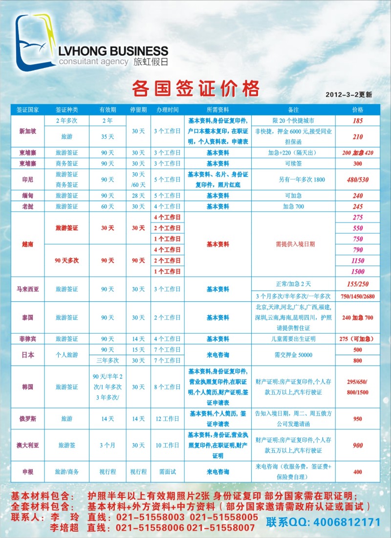 b彩5 旅虹假日-签证