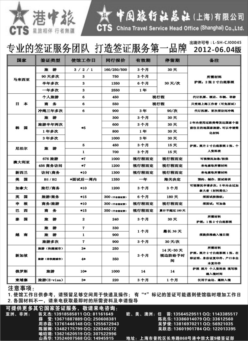 a5 港中旅旗下中旅总社签证服务