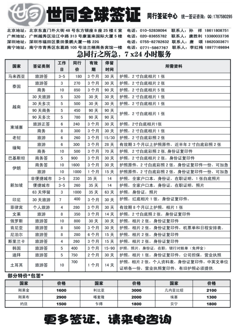 a24 世同签证（7x24小时服务）