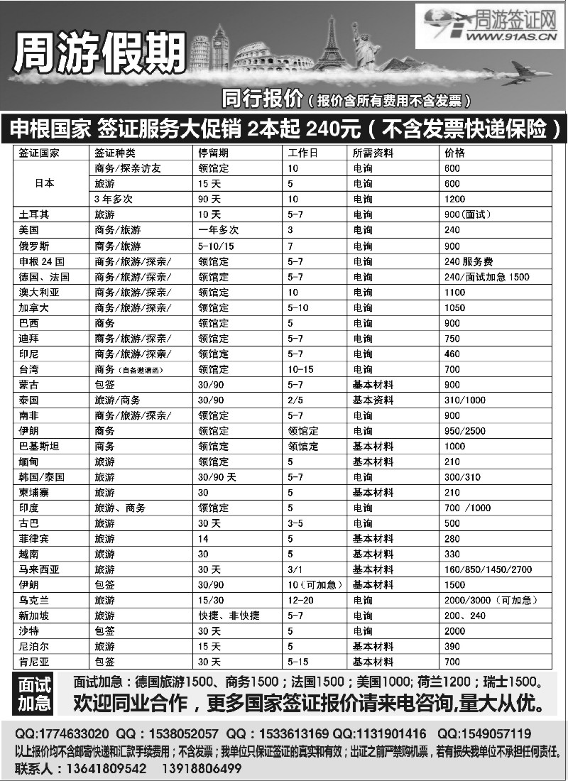a22  周游假期-签证