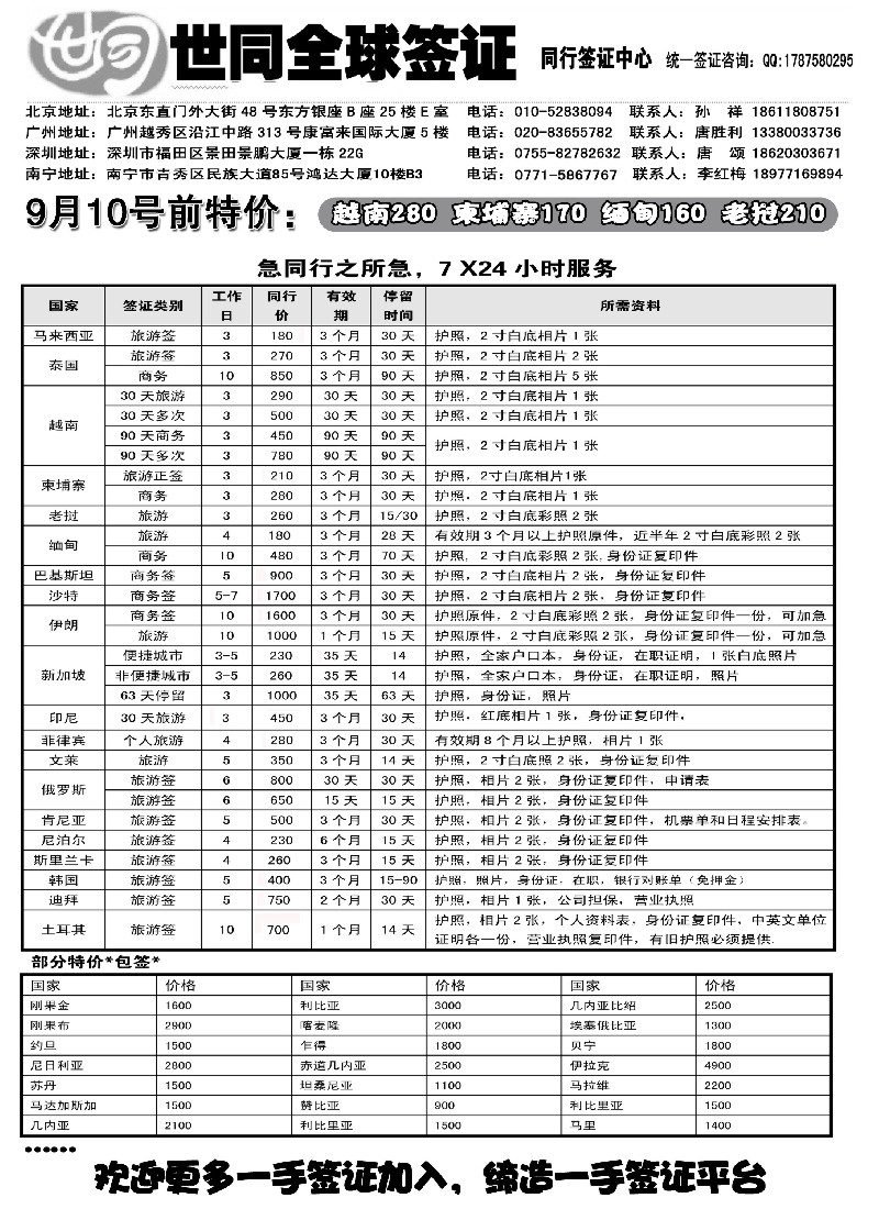 a27 世同签证（7x24小时服务）