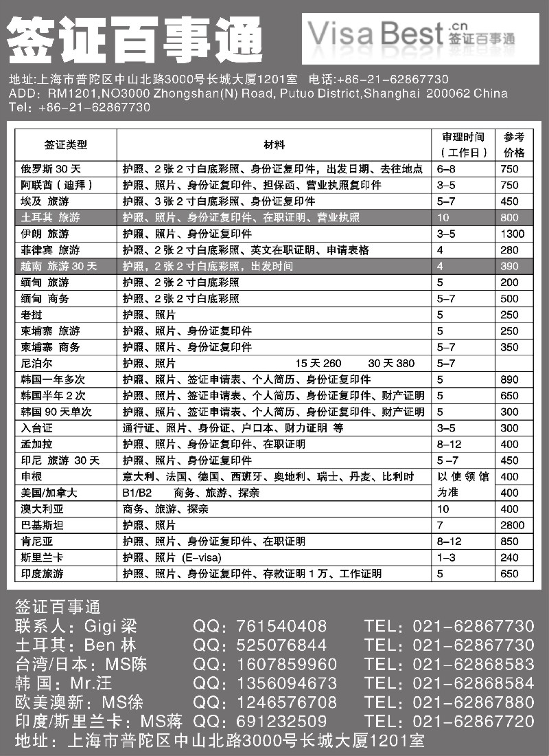 a21 签证百事通