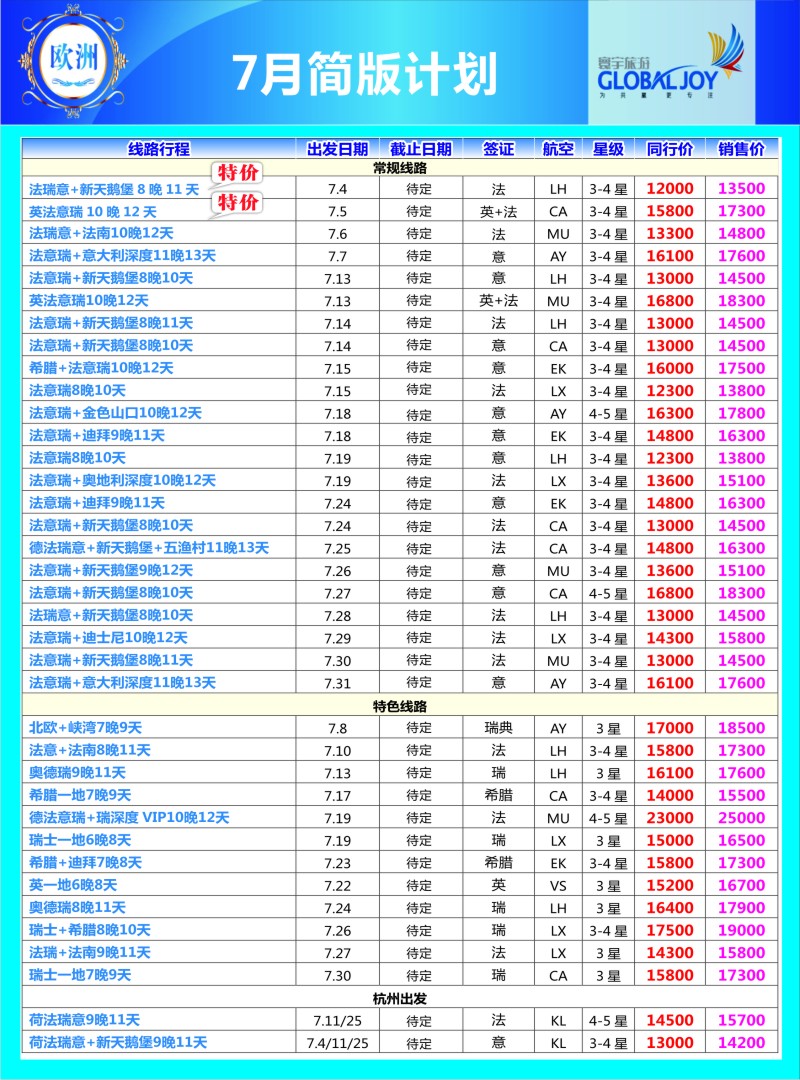 a彩23 寰宇风情（欧洲）
