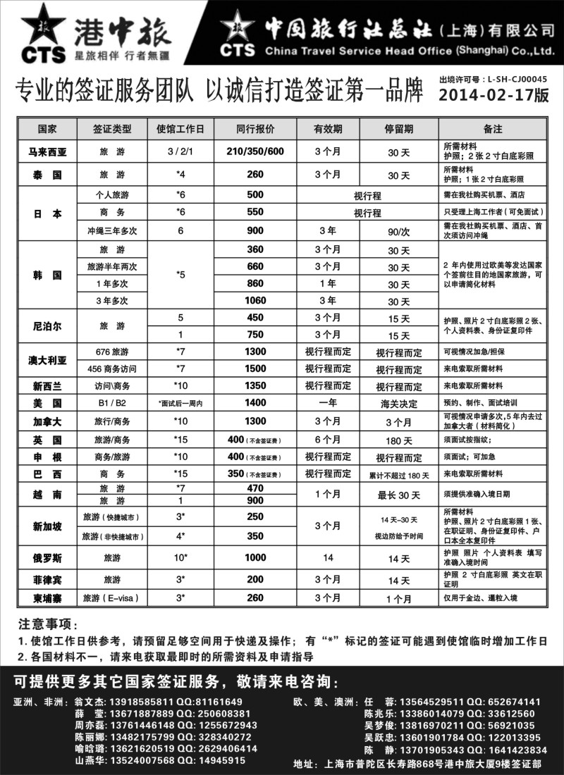 a13 港中旅旗下中旅总社签证服务